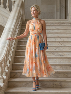 Elin | Zachte Halter Midi Jurk