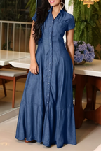 Eliza | Lange Denim Jurk