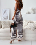 Helen | Vakantie Klaar Stijlvolle Vetersluiting Vest & Broek Twee-Delige Set Jurk