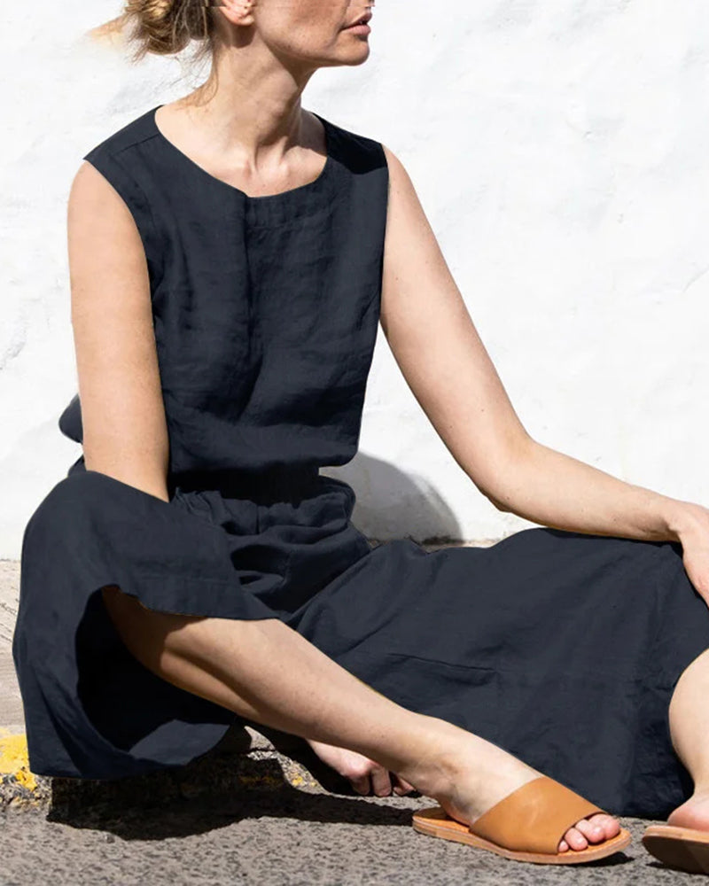 Norah - Mouwloze Jumpsuit Met Wijde Pijpen En Trendy Design