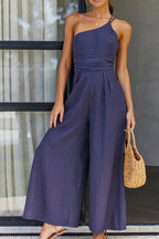 Eleganza - One-Shoulder Jumpsuit Met Chique Pasvorm