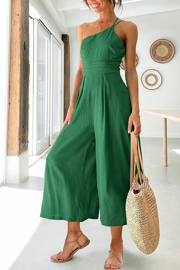 Eleganza - One-Shoulder Jumpsuit Met Chique Pasvorm