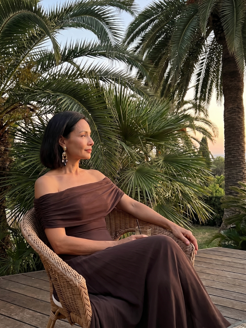 Juni | Off Shoulder Draped Midi Dress