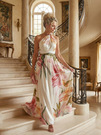Amiel | Licht Floral Maxi Jurk