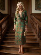 Lune | Natuurlijke Wrap Midi Jurk
