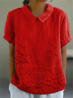 Lily | Bloemige Geborduurde Shirt