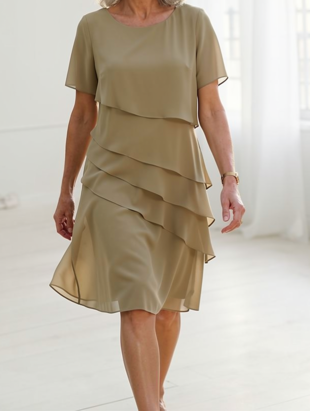 Linda | Elegante Comfort Rimpel Jurk