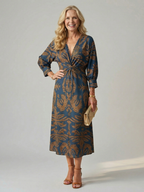 Lune | Natuurlijke Wrap Midi Jurk