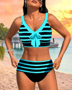 Emma | Gestreepte bikini met hoge taille