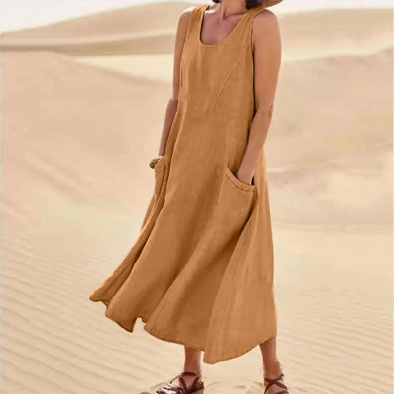 Monique - Luchtige Linnen Strandjurk