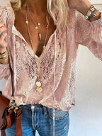 Zafira - Blouse Met Kanten Details En Chique Stijl