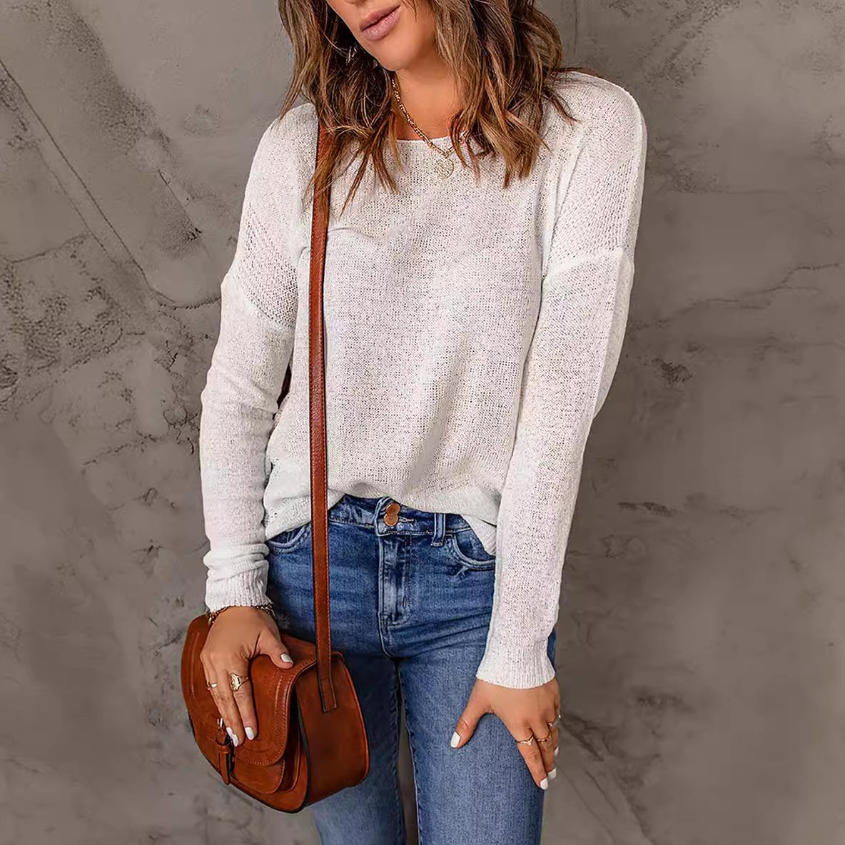 Dames Trui Col Rond Casual Comfortabel