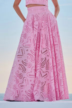 Larissa™ Geborduurde Top & Hoge Taille Maxi Rok Set