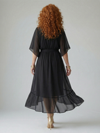 Elric | Licht Drape Midi Jurk