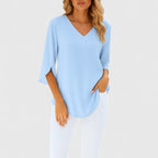 Violetta™ | Blouse Met V-Hals Sophistiqué