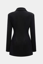 Geknipte Revers V-Hals Mini Jurk