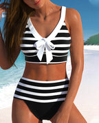 Emma | Gestreepte bikini met hoge taille