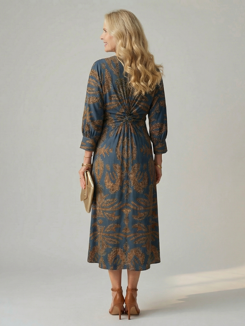 Lune | Natuurlijke Wrap Midi Jurk