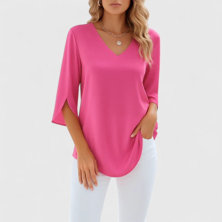 Violetta™ | Blouse Met V-Hals Sophistiqué