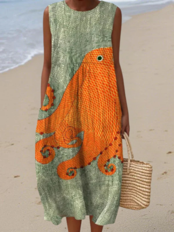 Coral™ | Oceanic Midi Jurk