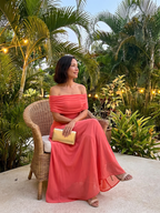 Juni | Off Shoulder Draped Midi Dress