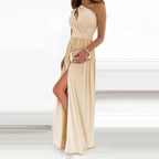 Tirza – One-Shoulder Jurk Met Elegante Split En Vloeiende Stof