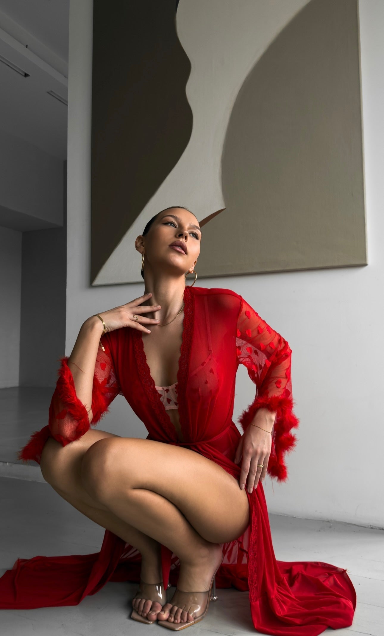 Keira™ | Transparante Kanten Kimono Ochtendjas
