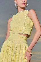 Larissa™ Geborduurde Top & Hoge Taille Maxi Rok Set