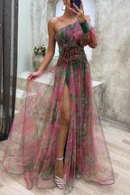 Grace | Zomer Ontsnapping Schoonheid Bloemen Plissé Maxi Jurk