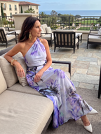 Hester | Zachte Halter Vloeiende Maxi Jurk
