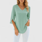 Violetta™ | Blouse Met V-Hals Sophistiqué