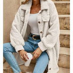 Dames Vest Lang Mantel Comfortabel Elegant