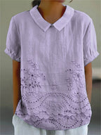 Lily | Bloemige Geborduurde Shirt