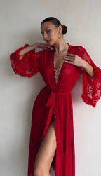 Keira™ | Transparante Kanten Kimono Ochtendjas
