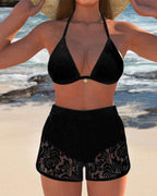 Emma | Elegante Effen Kanten Bikiniset