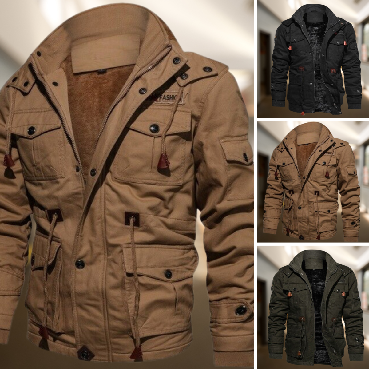 Fonso - Winterjas heren warm gevoerd