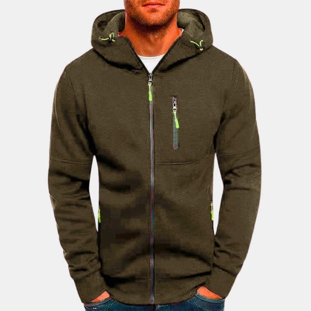 Heren Trui Met Rits Capuchon Sportief Comfortabel