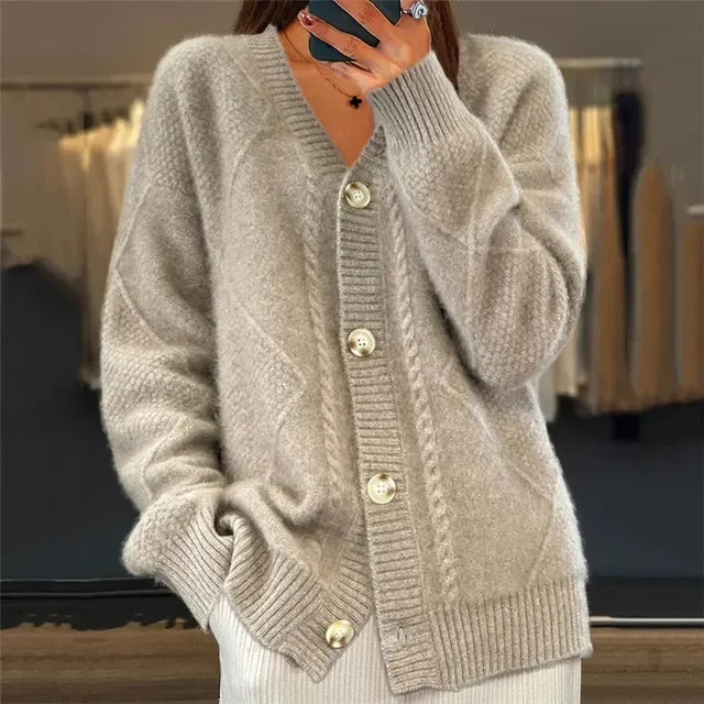 Dames Vest Gebreid Col V Elegant
