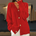 Dames Vest Gebreid Col V Elegant