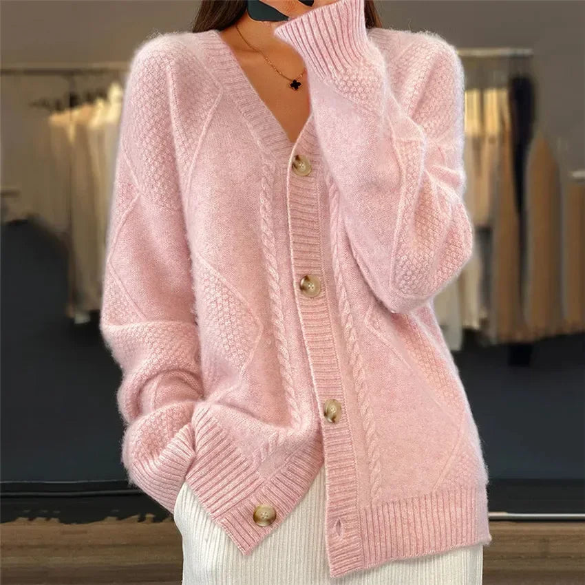 Dames Vest Gebreid Col V Elegant