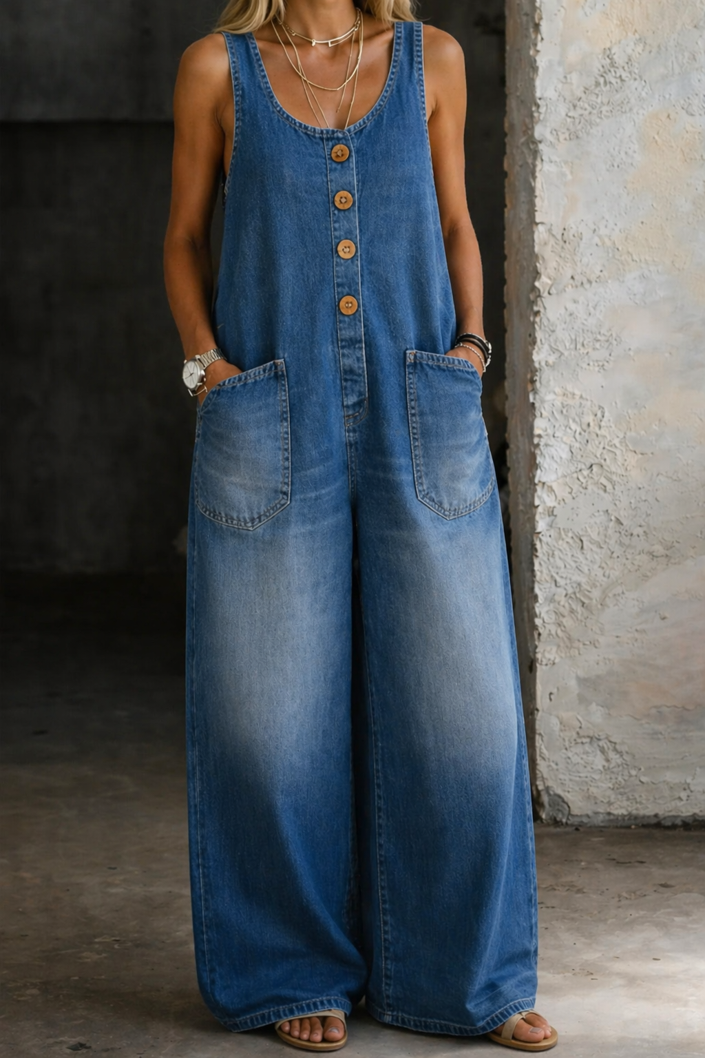 Saylor | Vintage Gewassen Katoenen Denim Overalls