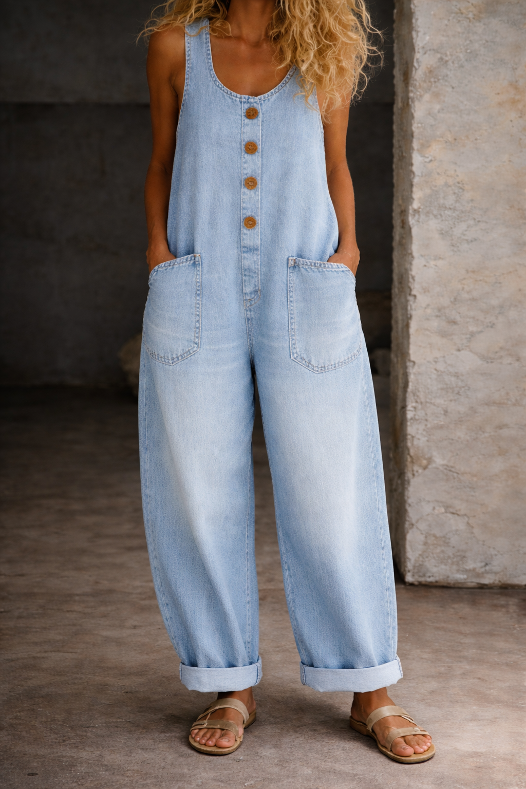 Saylor | Vintage Gewassen Katoenen Denim Overalls