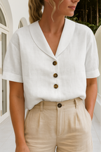 Celyra | Trendy blouse van katoen en linnen voor vrouwen
