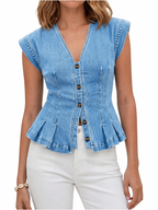 Viera | V-Hals Denim Top