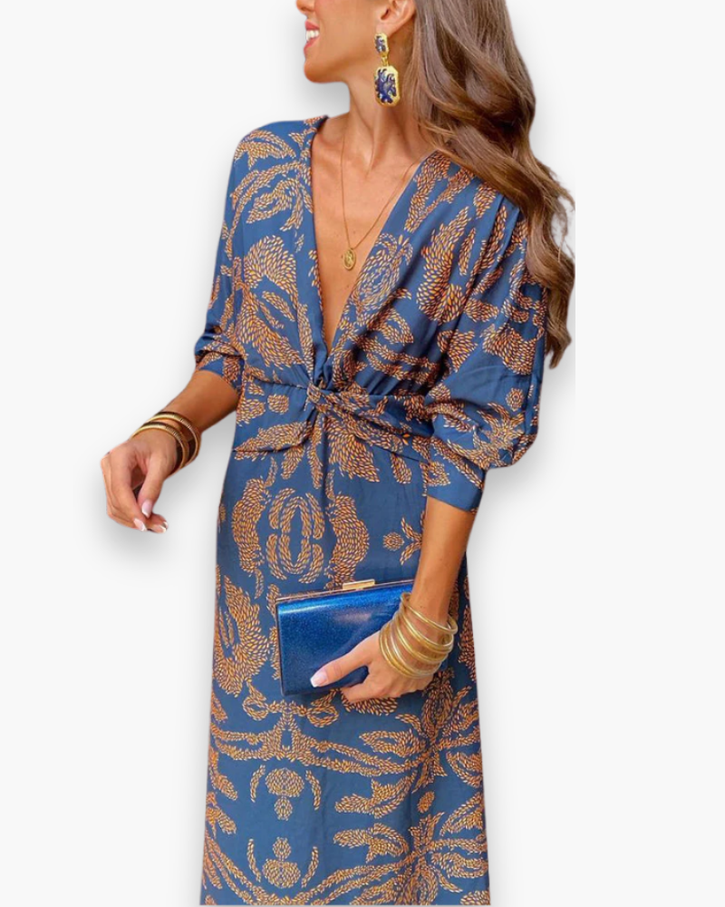 Elegante damesjurk met patroonprint | Comfortabel en flatterend