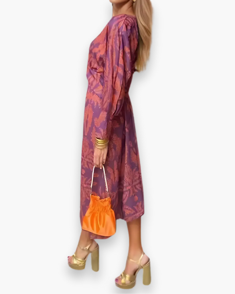 Elegante damesjurk met patroonprint | Comfortabel en flatterend