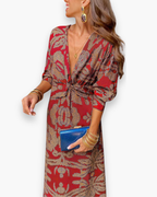 Elegante damesjurk met patroonprint | Comfortabel en flatterend