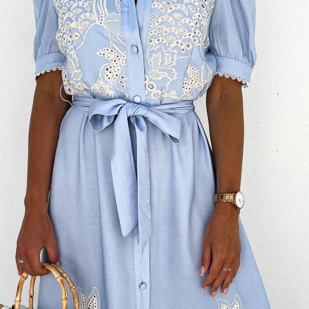 Esmée – Elegante Maxi-Jurk Met Een Vloeiend Silhouet, Van Katoen En Linnen