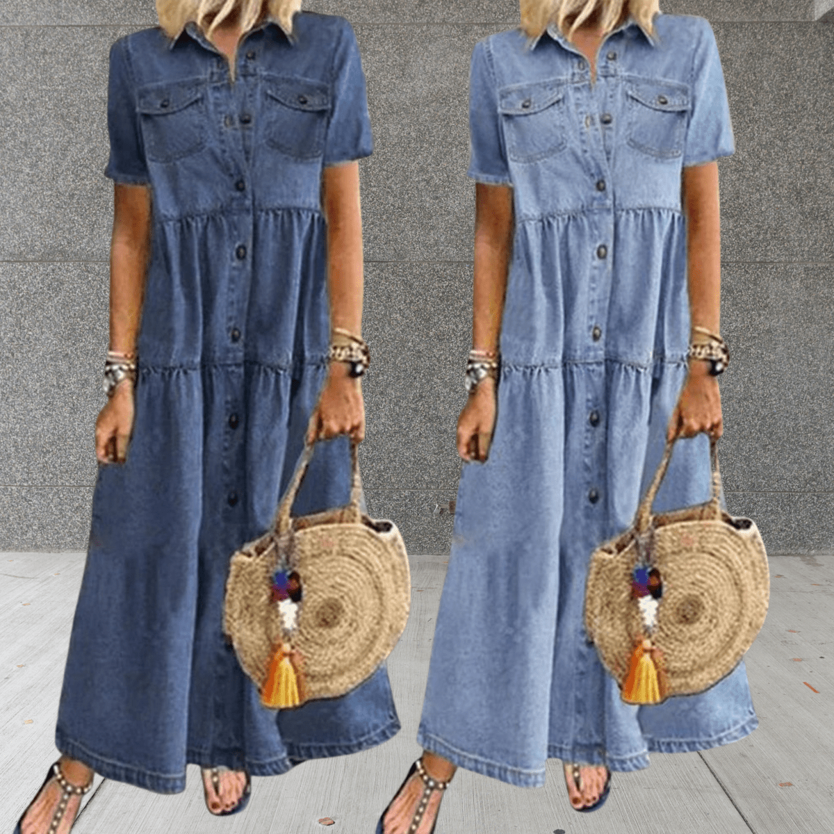 Marion - Denim Maxi Zomerjurk