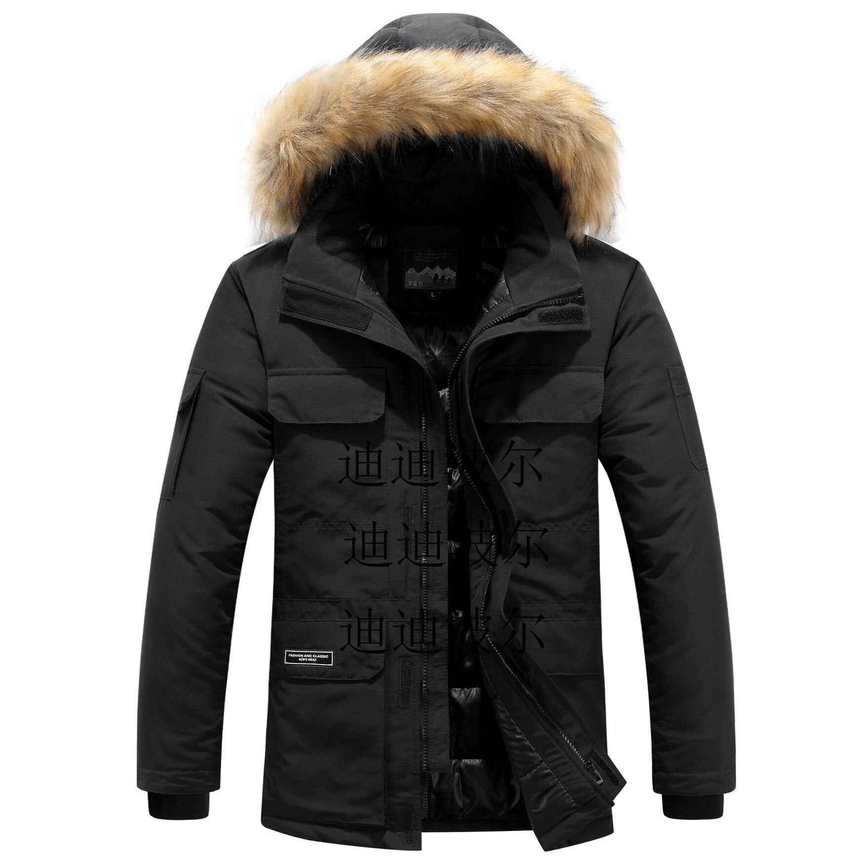 Isak - Winterjas heren met bontkraag